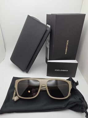 Dolce & Gabbana Matte Beige Sunglasses with Dark Lenses